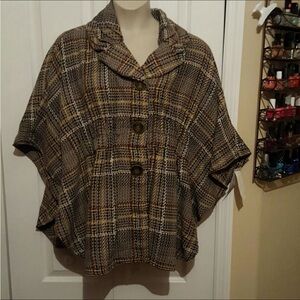 Jolt Multicolor Herringbone Cape